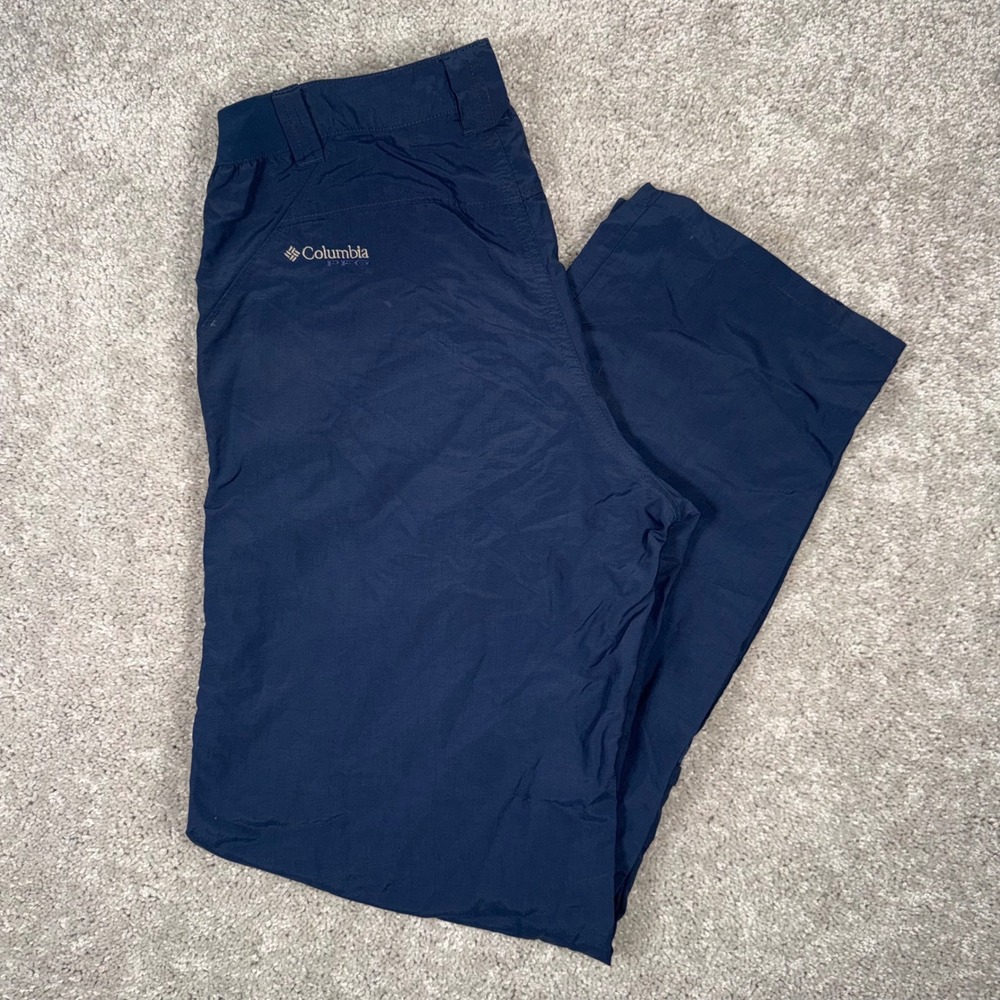 Columbia PFG Omni-Shade Navy Blue Nylon Hiking Pants Mens Small S
